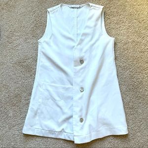 ZARA White Double Button Down Romper